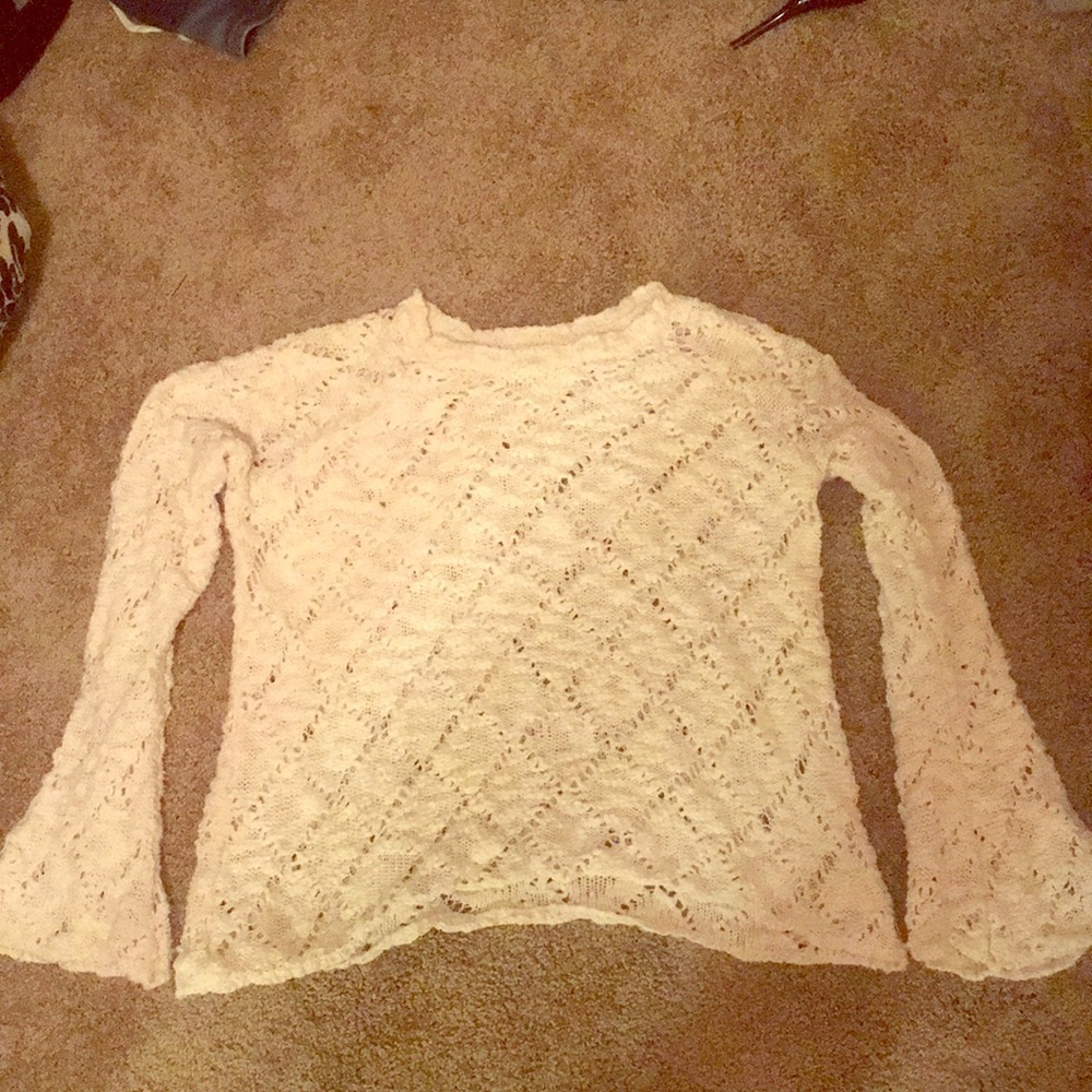White knit sweater